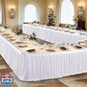 17ft Long White Table Skirt for Rectangle Tables Decorations - Wrinkle Resistant Polyester Pleated Table Skirting Desk Skirt for Office Baby Shower Birthday Party Wedding Banquet