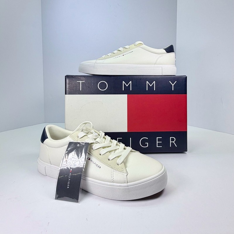 Tommy Hilfiger Ribby Men's Casual Low-Top Sneakers, Ivory 7