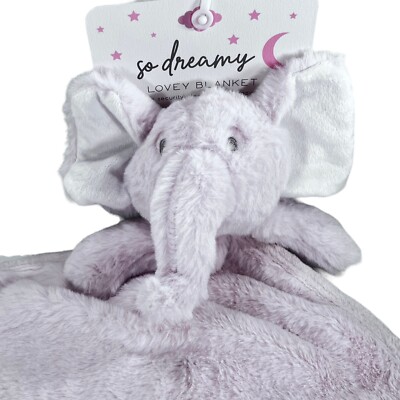 So Dreamy Pink Elephant Plush Lovey Security Blanket SL Home Fashions 15'' NWT