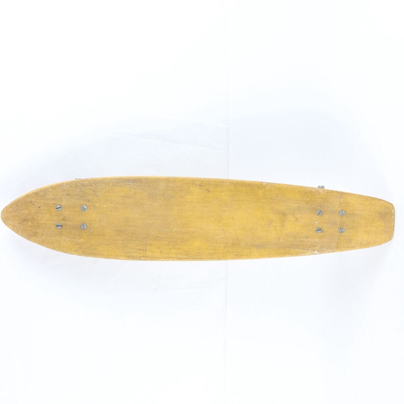 Duraflex Yellow Vintage SURFER Skateboard Deck W/ Trucks 27&rdquo; NO WHEELS AS-IS