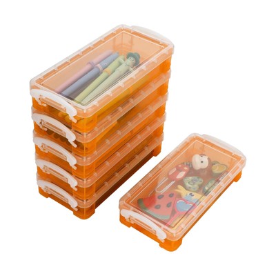 BTSKY 6 Pack Large Capacity Pencil Box with White Buckles, Office Supplies St...