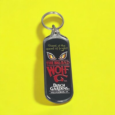 Big Bad Wolf Roller Coaster Busch Gardens Plastic Key Chain Theme Park Hong Kong