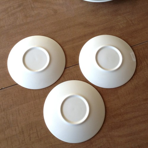 Vintage Set Of 3 Taylor Smith & Taylor Ironstone Saucers USA Flora Pattern