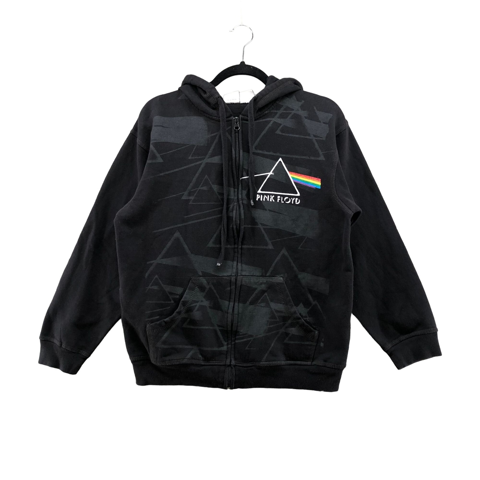 VTG Pink Floyd Zip Hoodie Mens M Black Y2K Sweatshirt
