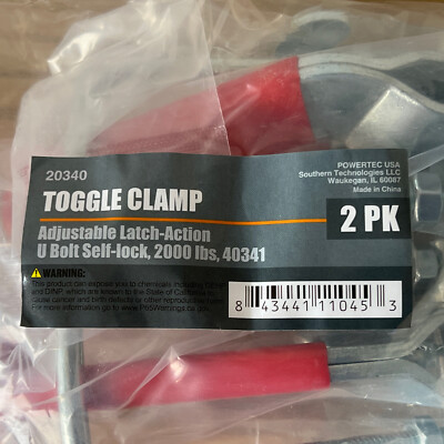 Powertec 20340 2 Pack Adjustable Latch-Action Toggle Clamp