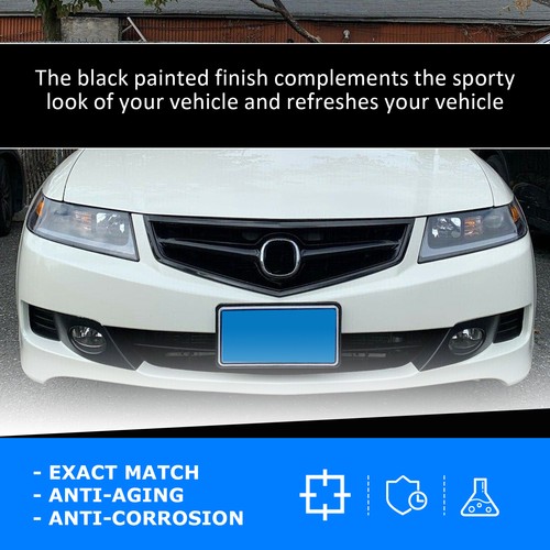 FOR 2006 2007 2008 Acura TSX 4-Door 4DR Front Bumper Grill Grille Gloss Black