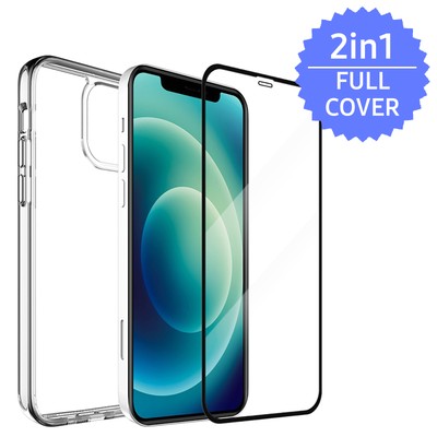 iPhone 12 Pro Hülle PANZERFOLIE Ultra Slim Silikon Transparent Glas Dünn Schutz