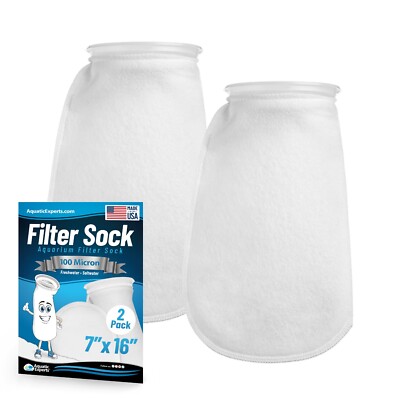 Aquatic Experts 7 inch Ring 100 Micron Felt Filter Socks - Long