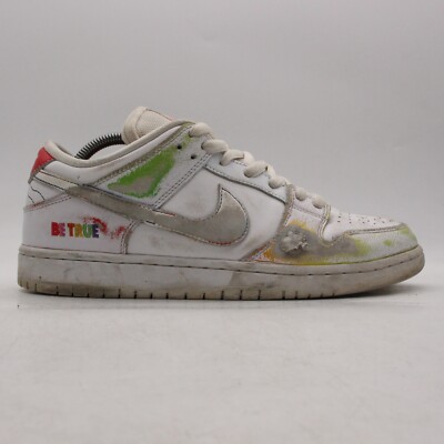 Nike Dunk SB Be True Men's Size 9 OG Low White Multicolored Distressed R4876-100
