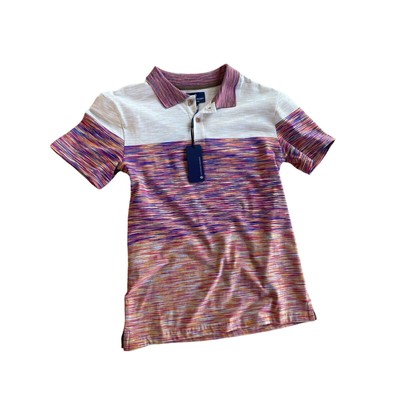Luchiano Visconti Slim Fit Polo Shirt Multi Rainbow | Size XL