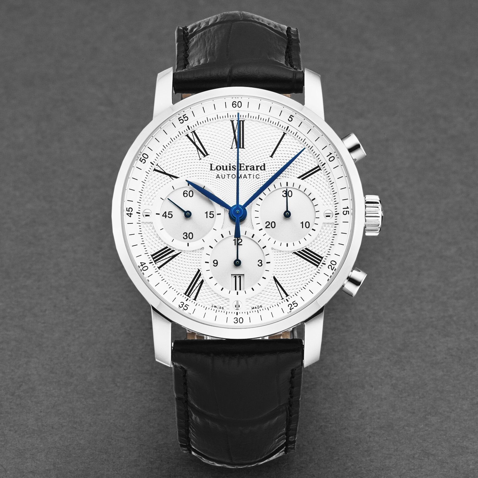 Pre-owned Louis Erard Men's 'excellence' Chronograph Silver Dial Automatic 71231aa31.bdc51