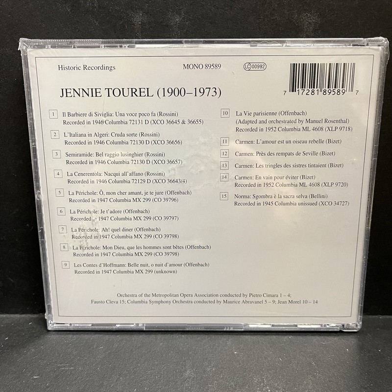 JENNIE TOUREL Classical Vocal NEW / SEALED CD Rossini LEBENDIGE VERGANGENHEIT