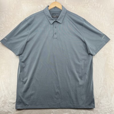 Nike Dri-Fit Golf Men Size XL Gray Short Sleeve Sportex Safety Polo Shirt