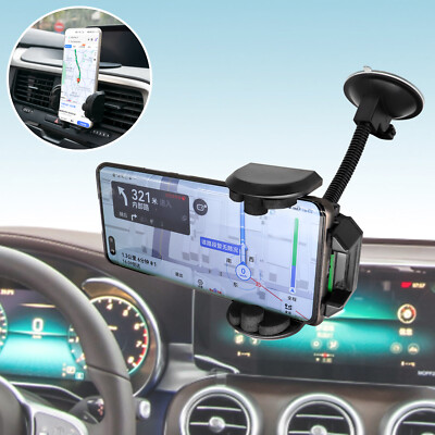 360° Windshield Mount Car Holder Cradle GPS Mobile Smart Phone Stand Dashboard