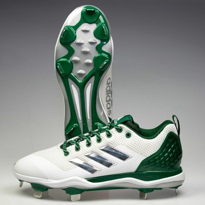 green baseball cleats molded