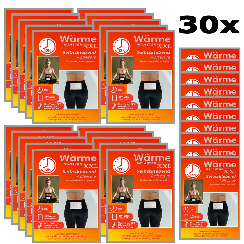 30 WÃ¤Rmepflaster Xxl 12h WÃ¤Rmekissen 19 X 13cm WÃ¤Rmepad RÃ¼Cken Pflaster