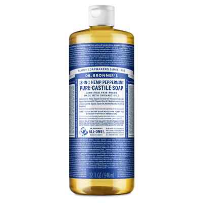 Dr. Bronner's Pure-Castile Liquid Soap 32oz-Hemp Peppermint (FREE FAST SHIPPING)