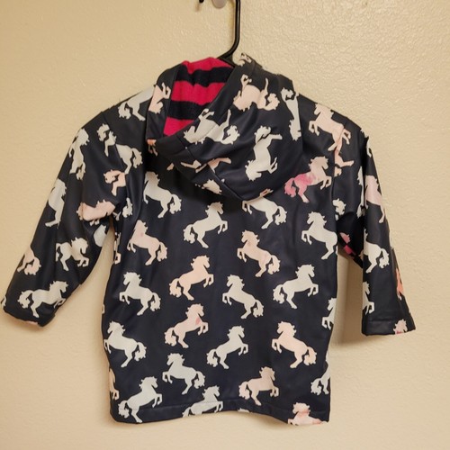 Hatley Color Changing Rain Coat Horse Print Size 4T