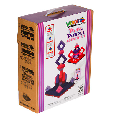 WEDGiTS 20 Piece Pink & Purple Activity Kit Building Blocks Great Learning Toy