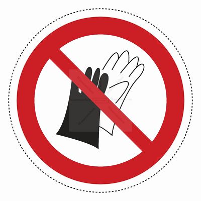 Autoaufkleber Achtung Warnung Hier Keine Handschuhe Tragen 24 Sticker-12cm