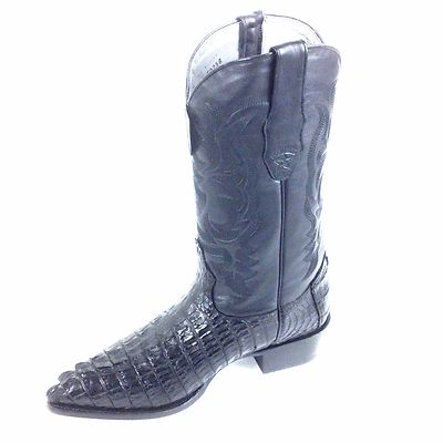 Pre-owned Los Altos Boots 990105 Black Los Altos Caiman Tail Cowboy Boots J-toe, See Note
