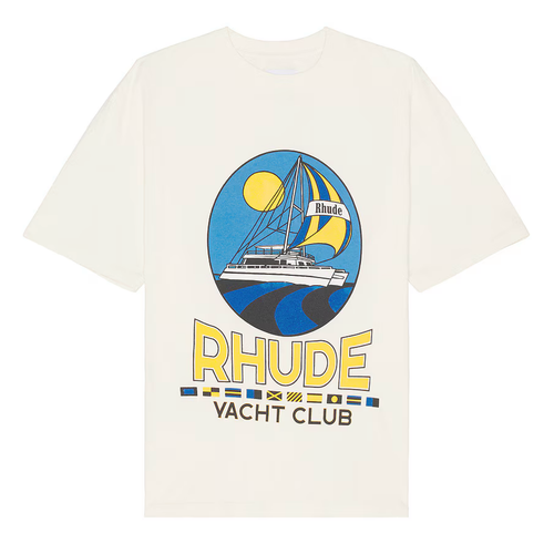 Pre-owned Rhude Yacht Club Short Sleeve Tee Shirt Vintage White