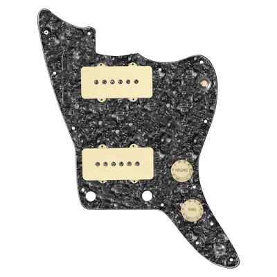 920D Custom Jazzmaster Grit Loaded Pickups /guard Aged White on Black Pearl