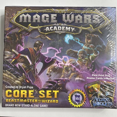 Mage Wars Academy Core Set w/ 1st Print Run Promos - Card Game - New In Shrink