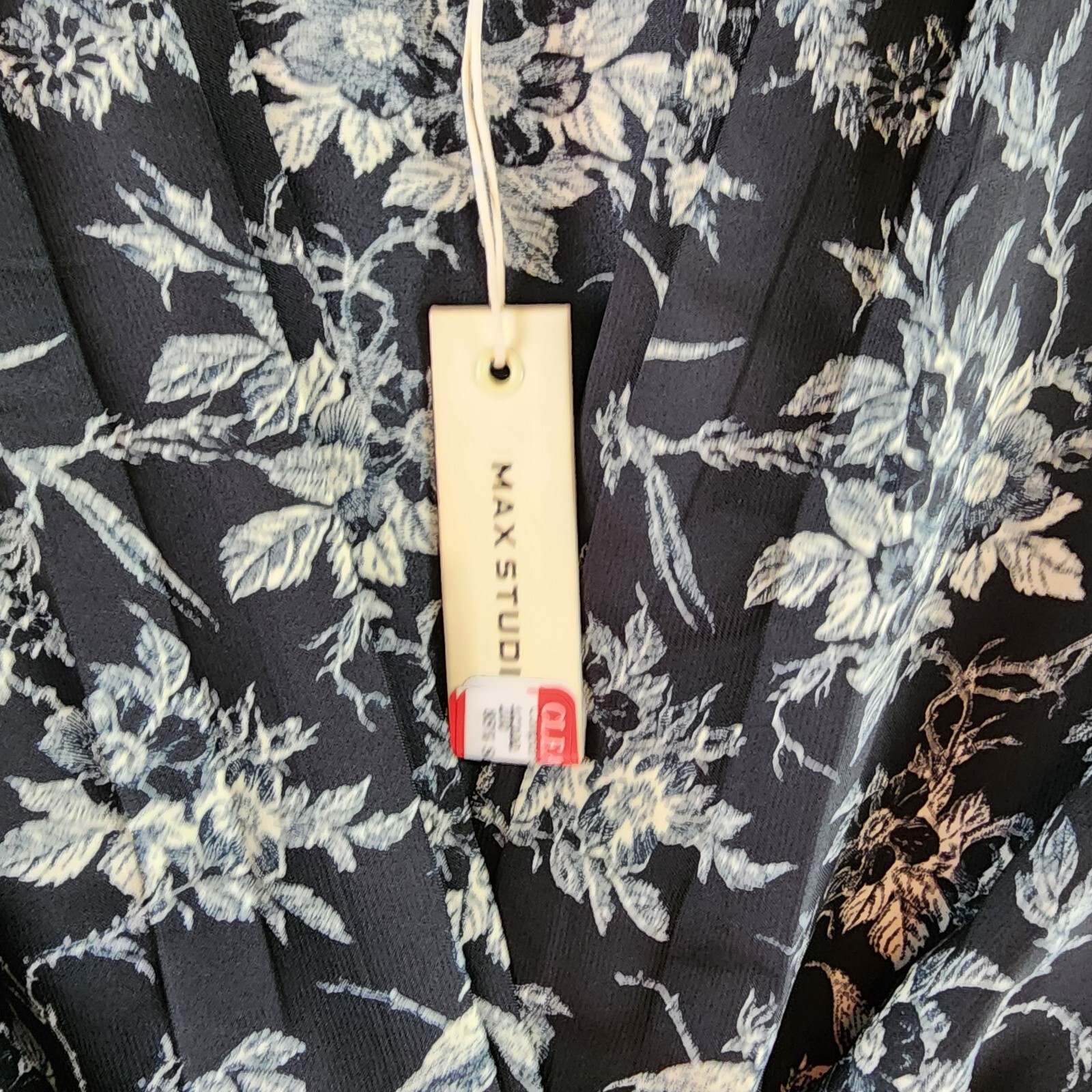 Max Studio Floral Regular Dress Women's S Black/White Elbow Sleeve Twist Front - Picture 11 of 14