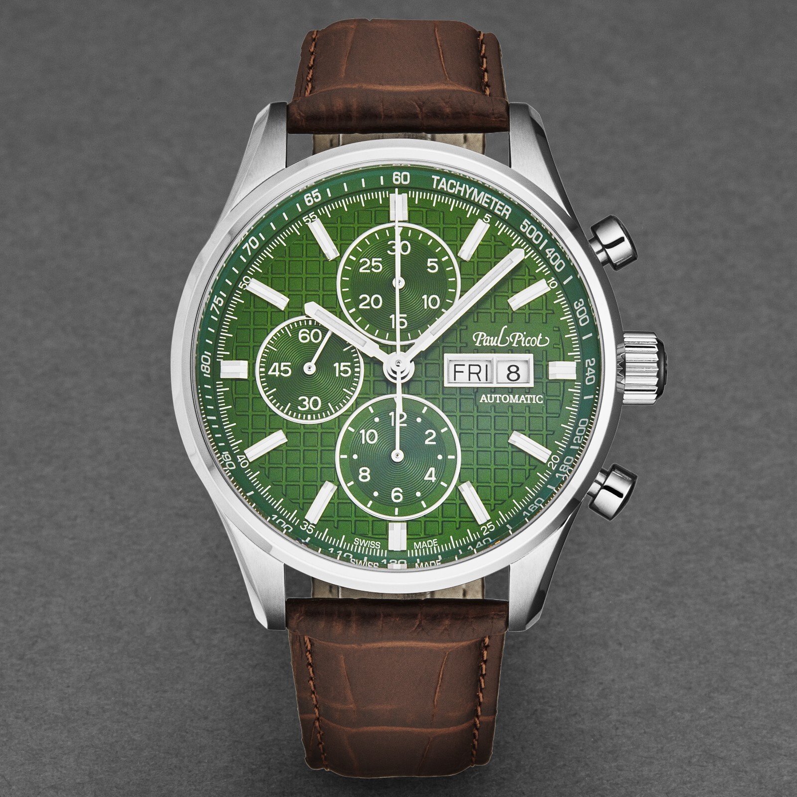 Pre-owned Paul Picot Men's 'gentleman Blazer' Chronograph Green Dial P4309.sg.1021.6614