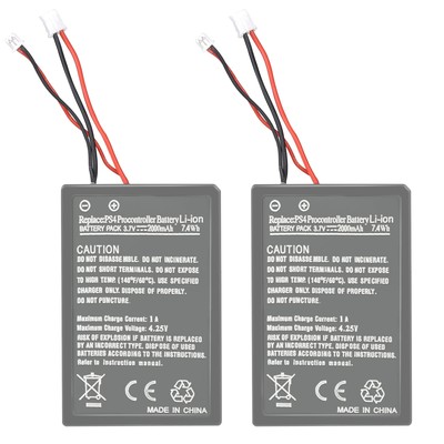 2X 4X Rechargeable Battery For PS4 & PS4 Pro Controller w/ Charging Cable 2.0 Ah