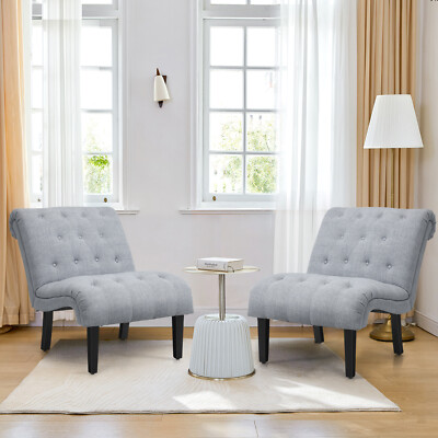 Ergonomic Upholstered Tufted Leisure Chair