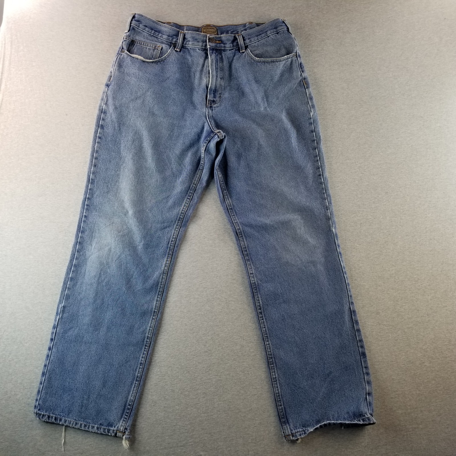 Schmidt Workwear Jeans Men's Sz 36x34 VTG Med Wash 100%Cotton *Imperfections