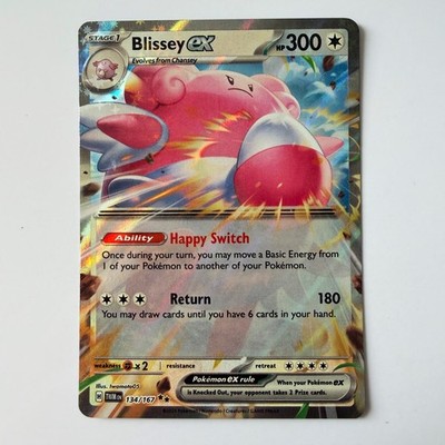 Front of Pokémon Twilight Masquerade #134 Blissey ex Ext.Art Foil Double Rare