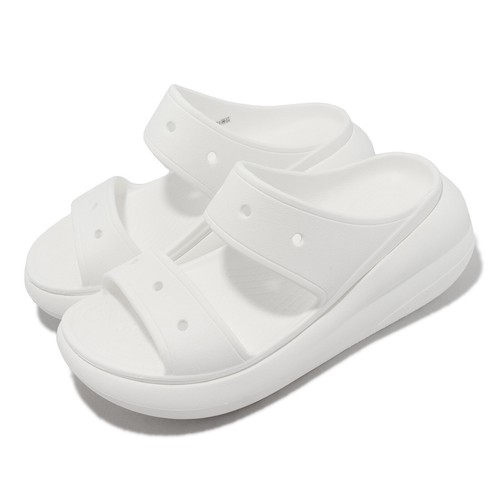 

Crocs Classic Crush Sandal White Мужские повседневные тапочки унисекс без шнурков 207670-100, Белый, Classic Crush Sandal