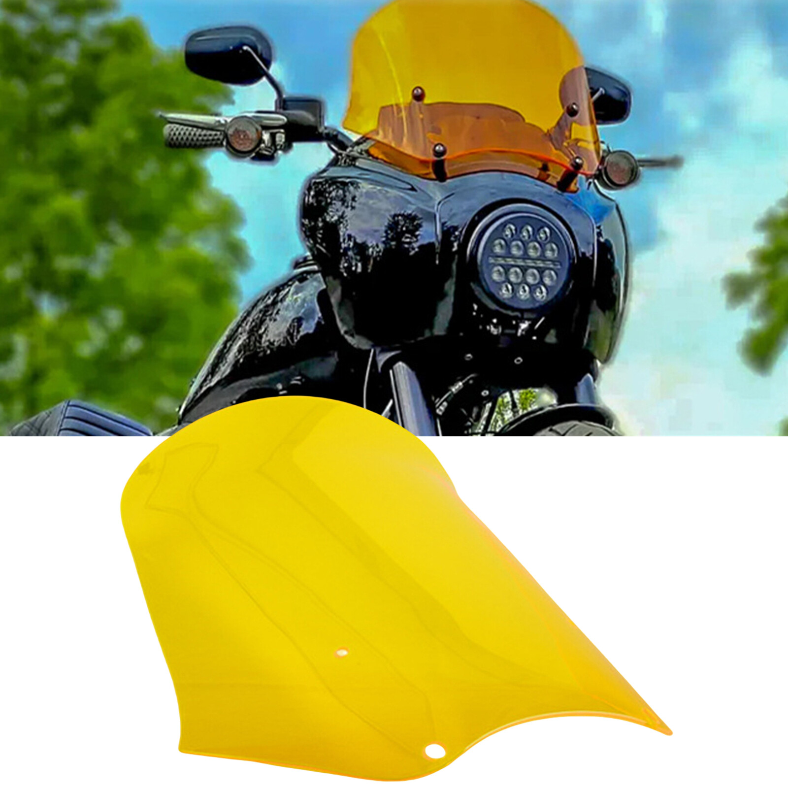 Yellow Front Windshield Protector Guard Cover For Harley Dyna