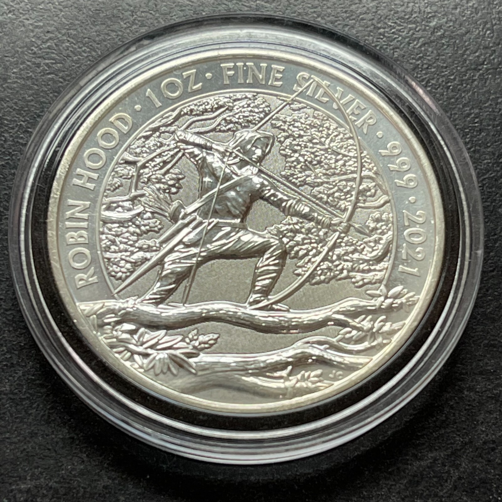 2021 1 OZ .999 FINE SILVER $2 POUNDS BRITIAN ROBIN HOOD COIN