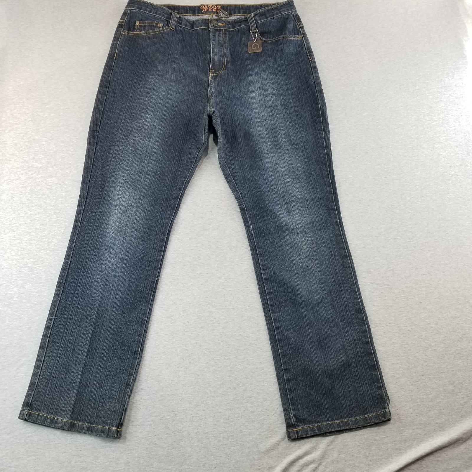 Gazoz Jeans Women's Sz 18 Dark Blue Wash Stretch Comfort Straight Studded Bling