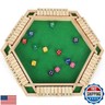 ELONGDI Upgraded 1-6 Players Shut The Box Dice Game with 12 Dice + Bonus 12 Spare Wooden Board Table Match Game for Kids and Adults,Family Board Games Night or Pub Party