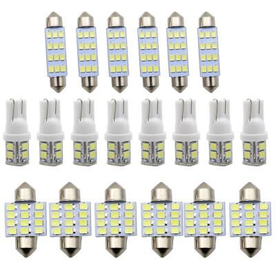 Combo White LED Car Interior Inside Light Dome Map Door License Plate Lights 20
