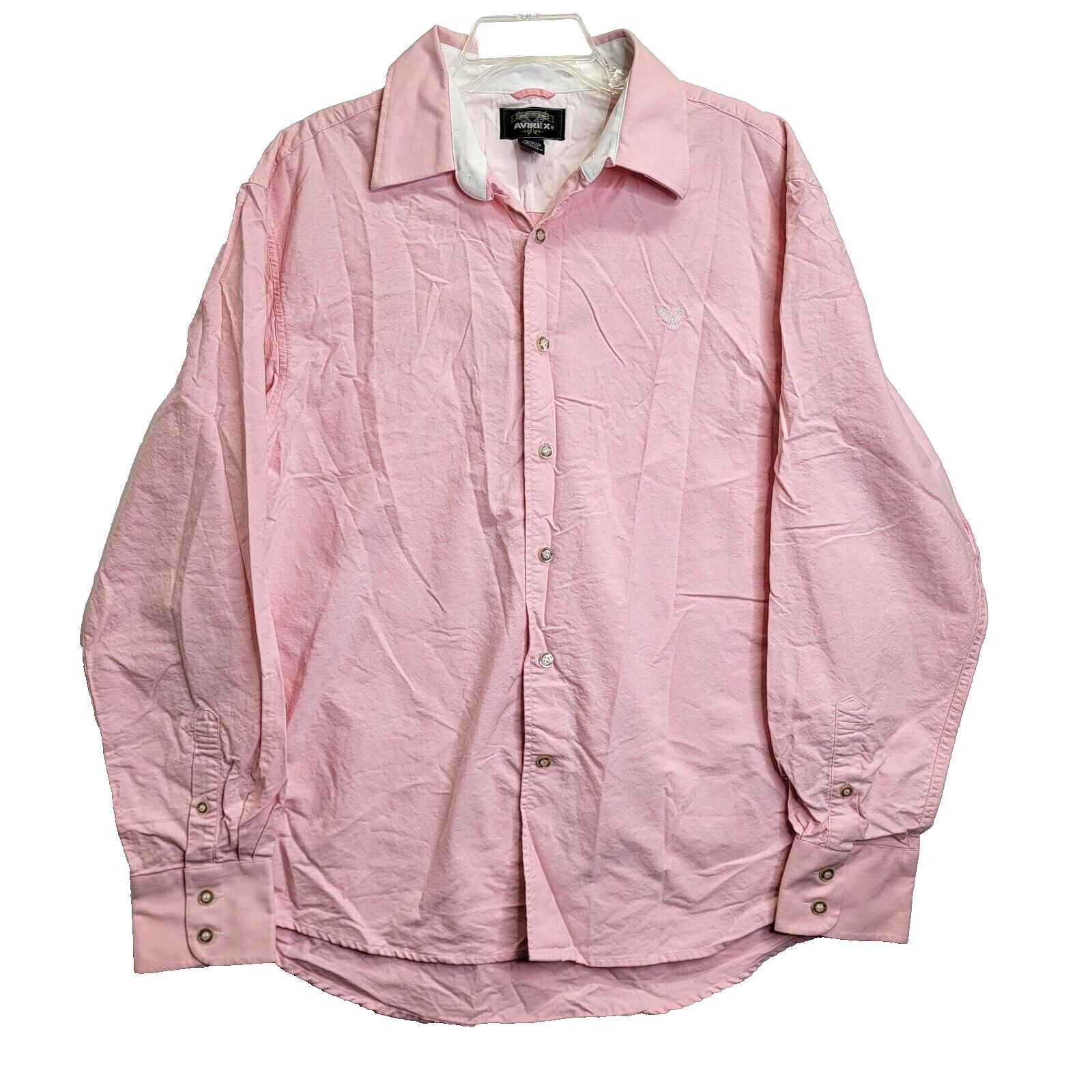 AVIREX Pink XL Long Sleeve Button Down Collared Shirt USA