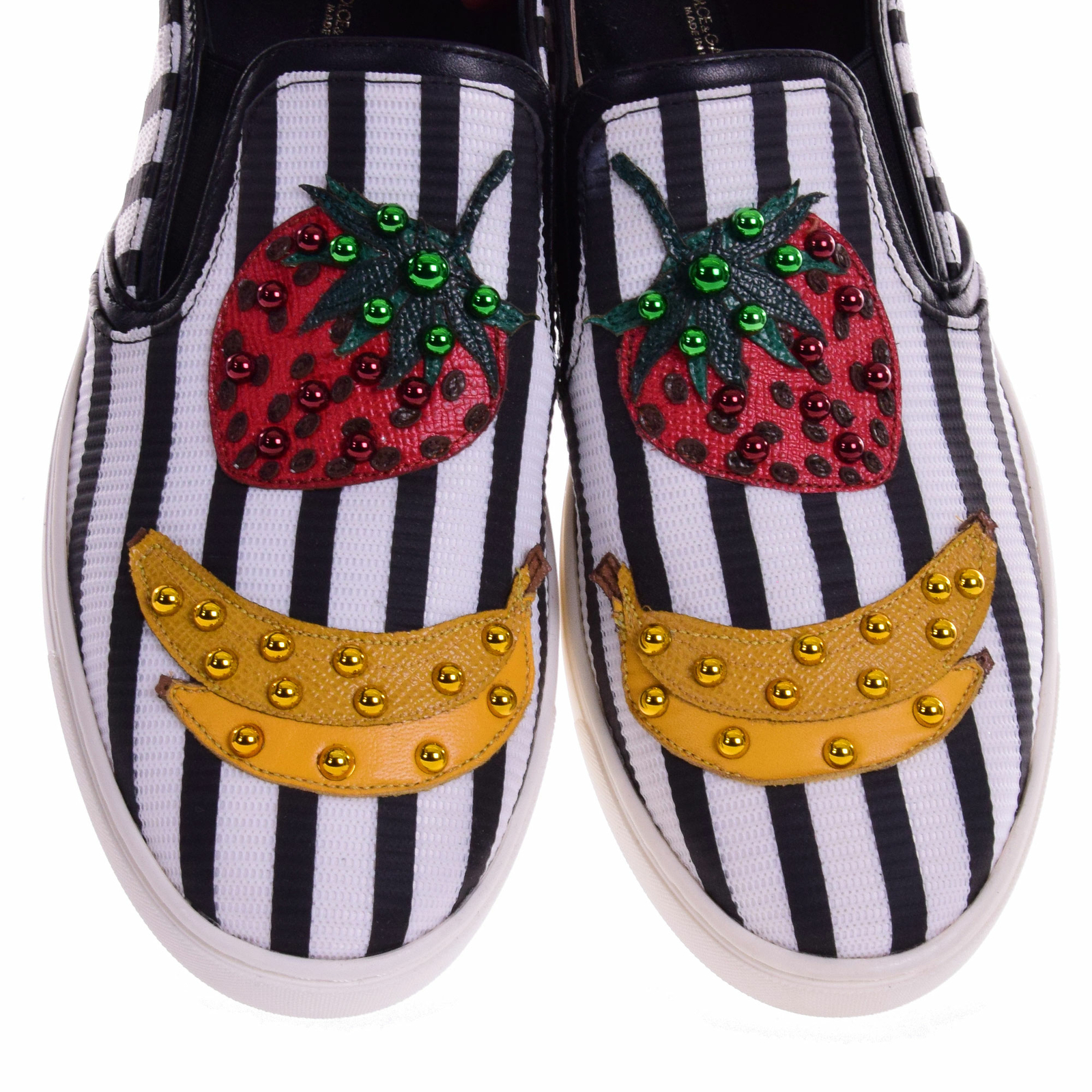 Pre-owned Dolce & Gabbana Banana Strawberry Slip-on Sneaker Sneakers London Shoes 07288 In Red
