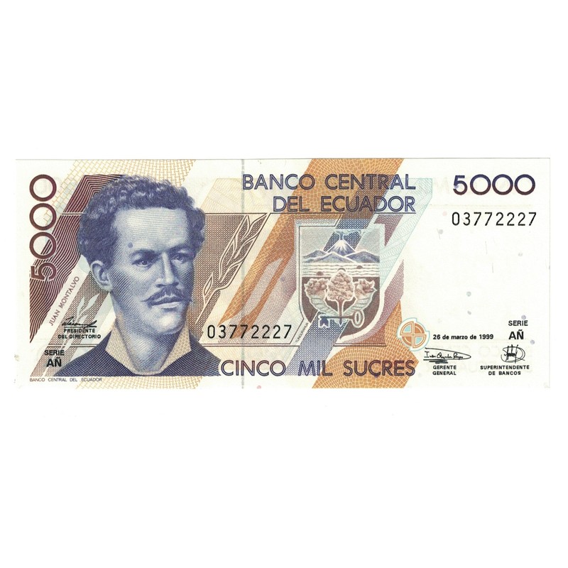 [#178224] Billet, ÃQuateur, 5000 Sucres, 1999, 1999-03-26, Km:128a, Neuf