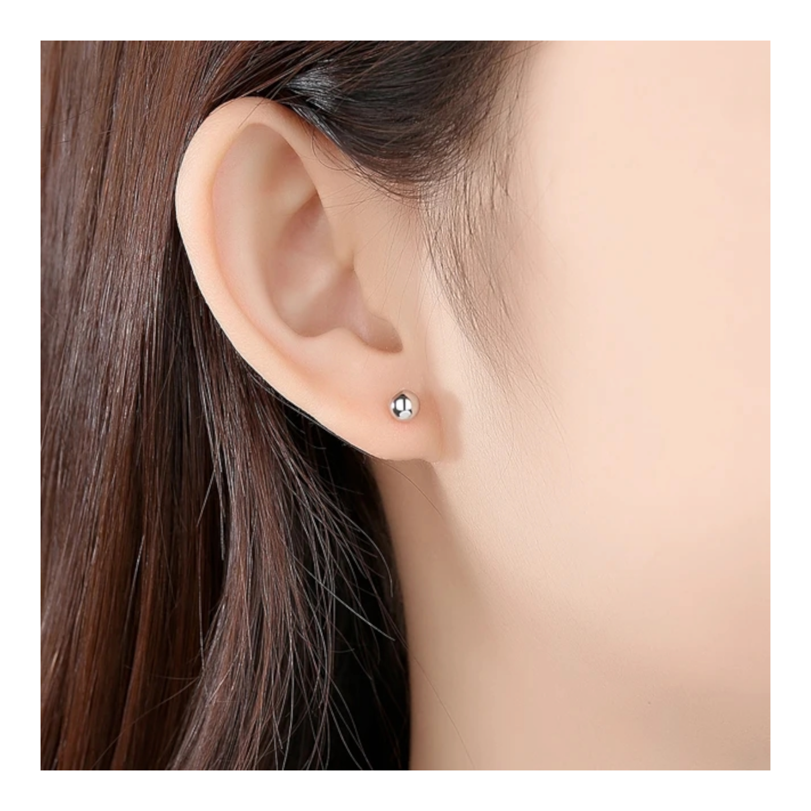 925 Sterling Silver Ball Stud Earrings  For Women, Men 3mm, 4.3mm, 5mm Unisex