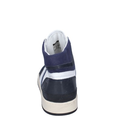 DATE HERREN SCHUHE DATE 42 EU SNEAKERS WEISS LEDER BLAU WILDLEDER BG147-42
