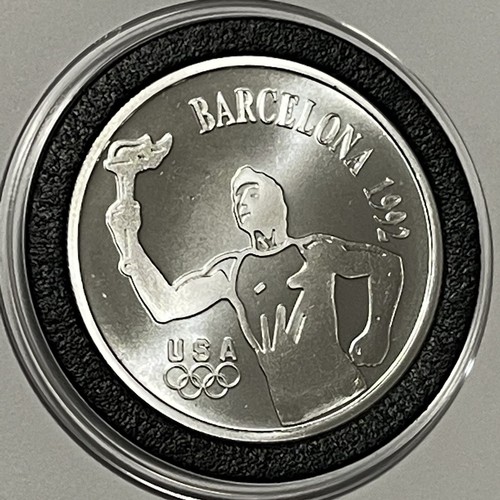 1992 Barcelona Olympics Mopar Rare Coin 1 Troy Oz .999 Fine Silver