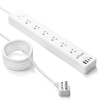 BN-LINK 1875W Surge Protected Power Strip with PD 20W Fast Charging USB-C ETL