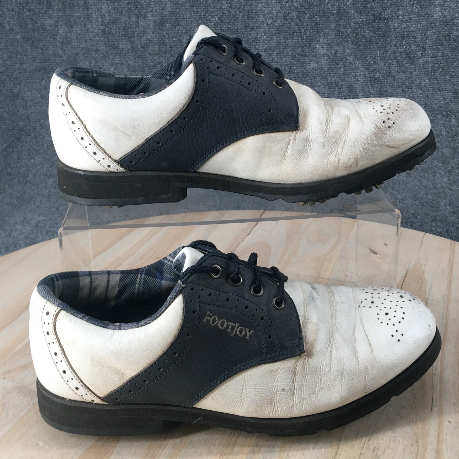 FOOTJOY サイズゲージ Footjoy Shoes Mens 6.5 W Wide Saddle Oxford Golf 98321 White