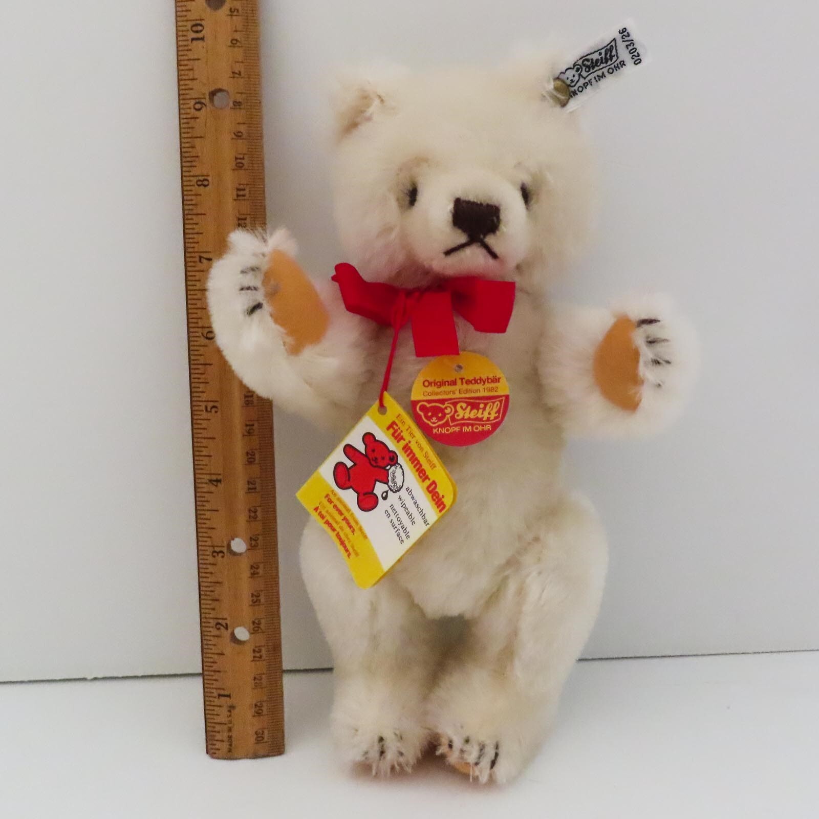 シュタイフSUGER TEDDY BEAR NATURAL WHITE25 Teddy Bear Plush | Tiny Turnip