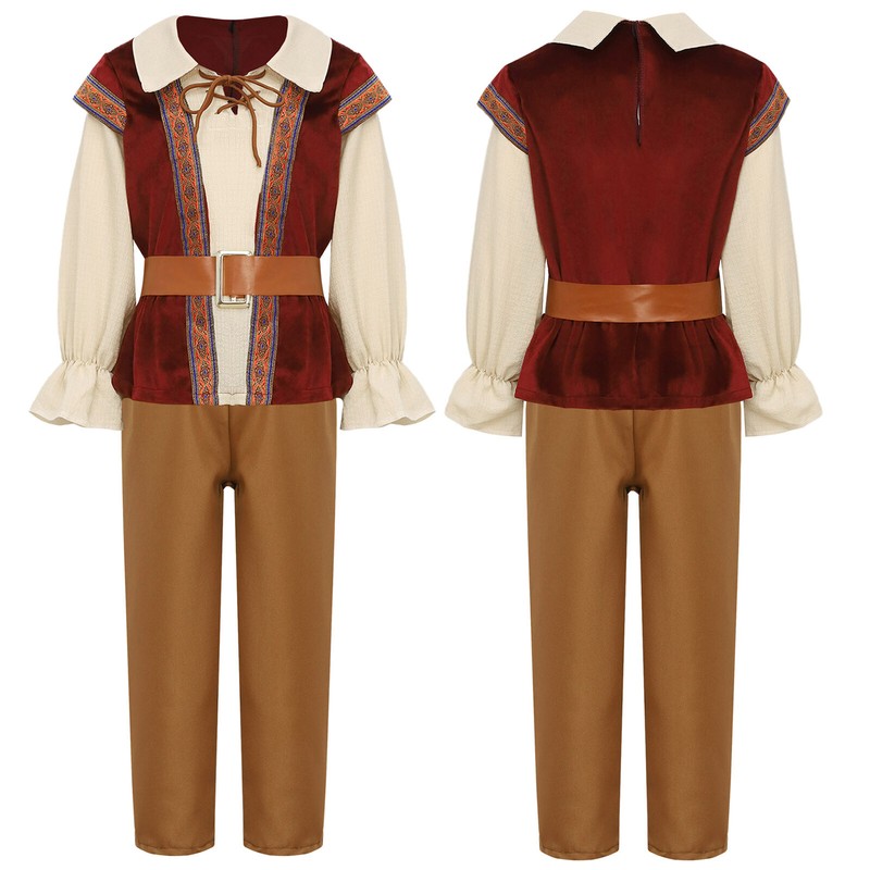 Boys Set Victorian Outfit Top Suit Shirt Ball Shows Masquerade